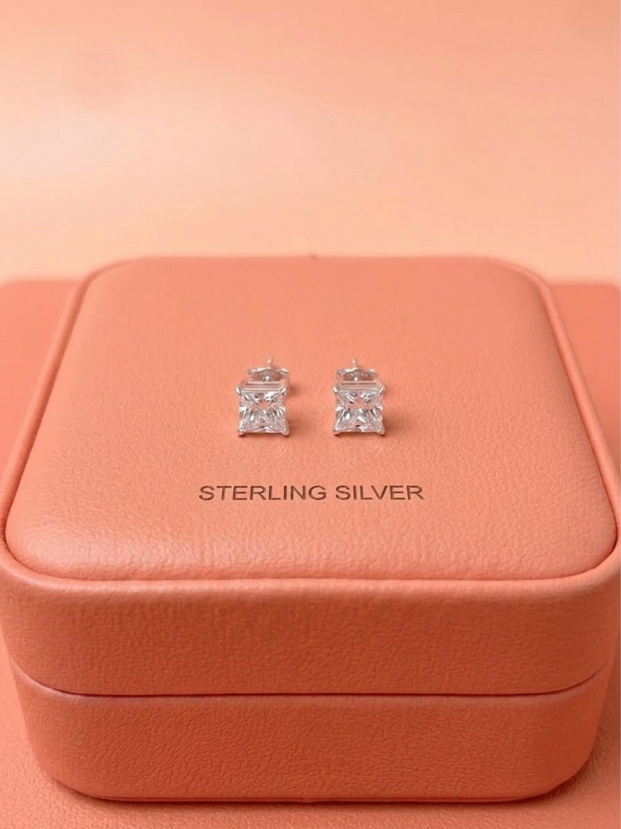 Aretes Zirconia Cuadrados Pequeños